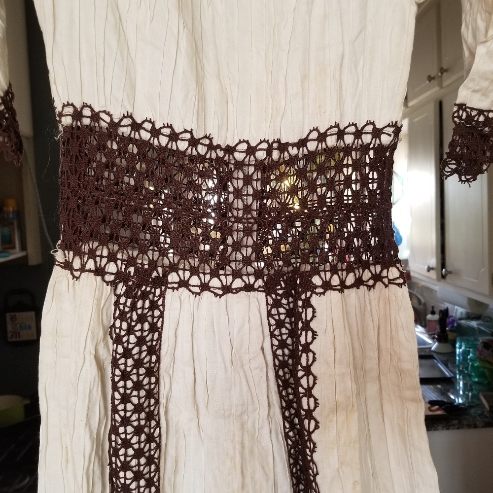 VTG Handmade Crochet Mexican Maxi Dress - Picture 2 of 14